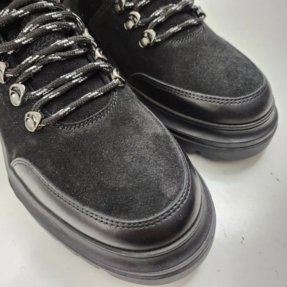 KURT GEIGER Boots VIPER HIKER Mens Size EU 43/US 10 Black Leather Suede Combat